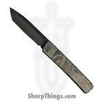 Medford Knife and Tool - MK2114PT-30PV-T1CP-Q4 - Gentleman Jack 2 - Folding Knife - S45VN Coated Tanto - Titanium "SteamPunk" - Black Tan