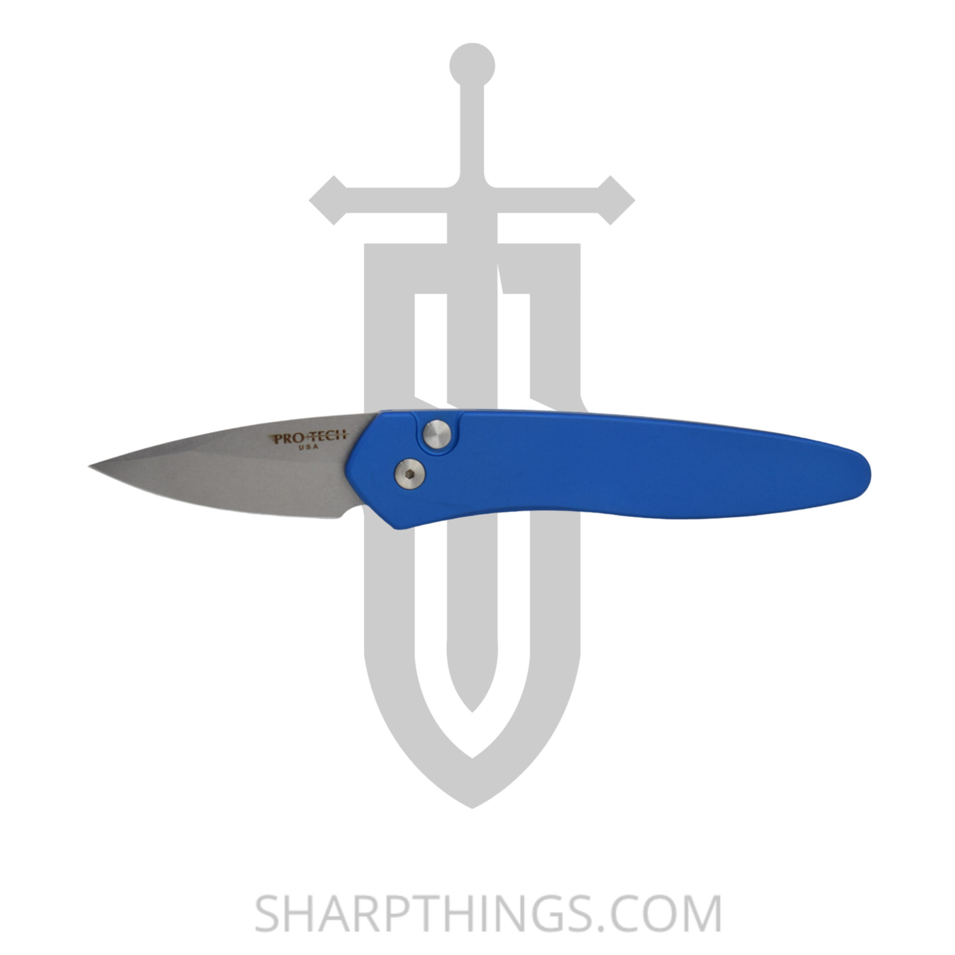 2cb0dac0-d0fb-4cac-9f89-5e3d9719ea12_3605-BLUE_1.jpg ProTech - 3605-BLUE - Half-Breed - Automatic Knife - S35VN Stonewash Spear Point - Aluminum - Blue - Image 1