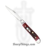 Case Cutlery - CA03693 - Peanut "My First Case" - Folding Knife - Tru-Sharp™ Stainless Polished Clip/Pen - Peach Seed Jig Bone - Red