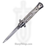 Steel River Knives - SBOTF9ITMP - Pezzo – 9” Italian Stiletto OTF Automatic Knife – 440 Bayonet - MOP