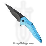 Brous Blades - BRB249 - Tyrant - Folding Knife - D2 Coated Tanto - Aluminum - Blue