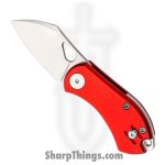 GiantMouse - NIBBLER-ALU-RED - Ace Nibbler Satin Finish Folder Knife - Folding Knife - N690 Satin Wharncliffe - Aluminum - Red