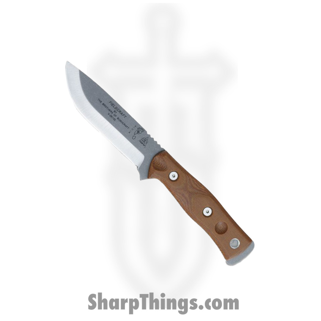 2d730052-487e-4ed7-945d-c6dc35fff336_TPBROSTBF_1.jpg Tops - TPBROSTBF - BOB Hunter - Fixed Blade Knife - 1095 HC Tumbled Drop Point - Micarta - Tan - Image 1
