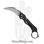 Poikilo Blade - PBTDDSW - Thorny Devil - Folding Knife - Bohler M398 Dark Stonewash Hawksbill - Titanium Fat Carbon Fiber Inlays - Red
