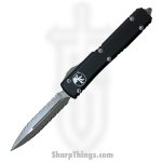 Microtech - 122-D12AP - Ultratech - OTF Auto - Elmax, M390, 204P Apocalyptic Dagger - 6061-T6 Aluminum - Black