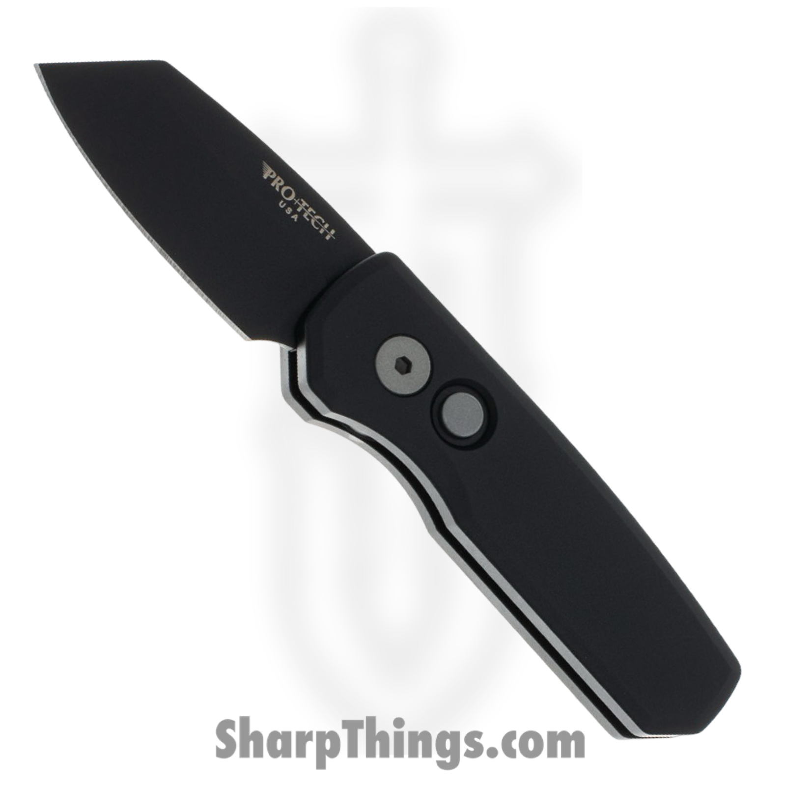 2dfc36bc-dbe1-46f8-8d0b-83146dc9487c_R5203_1.png ProTech - R5203 - Runt 5 - Automatic Knife - CPM 20CV Coated Reverse Tanto - Aluminum - Black - Image 1