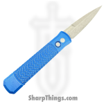 ProTech - 926-LHAWBW BLUE - Godfather LF - Automatic Knife - 154CM Acid Wash Spear Point - Aluminum Battleworn - Blue