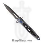Defcon - TF43921 - JK Series Stiletto - Folding Knife - Damascus Dagger - Titanium - Blue Grey