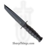 Ka-Bar - KA5055 - Short Fighting Knife - Fixed Blade Knife - 1095 Co-Van Coated Tanto - Kraton G - Black