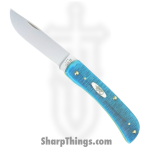 Case Cutlery - 25590 - Sod Buster Jr - Folding Knife - Tru-Sharp Stainless Skinner - Sawcut Jigged Caribbean Blue