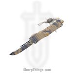 Microtech - 143-1FRCCGS - Combat Troodon - OTF Auto - M390 Two Tone Drop Point - 6061-T6 Aluminum/Frag - Coyote Camo