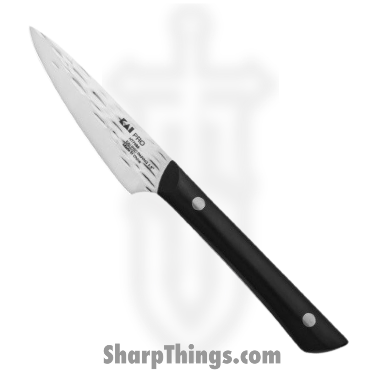 2f8b4989-d627-405a-9ac6-48df8194372a_HT7068_1.jpg Kai - HT7068 - Pro Paring 3.5" - Fixed Blade Knife - AUS-6 Hammered Drop Point - POM - Black - Image 1