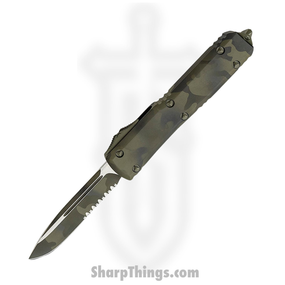 2fb76f38-1697-4a47-8acd-db10b63e5a1e_121-2OCS_1.jpg Microtech - 121-2OCS - Ultratech - OTF Auto - Elmax. M390, 204P Two Tone Drop Point - 6061-T6 Aluminum - OD Green Camo - Image 1