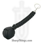 GS Knife Co. - 6552-BK - Mega Monkey Fist - 9.2oz Solid Steel Ball - Paracord - Black