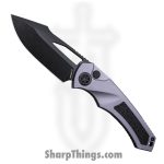 Heretic Knives - H046-6A-GRY - Pariah - Folding Knife - MagnaCut DLC Drop Point - Aluminum with Grip Inlay - Gray Black