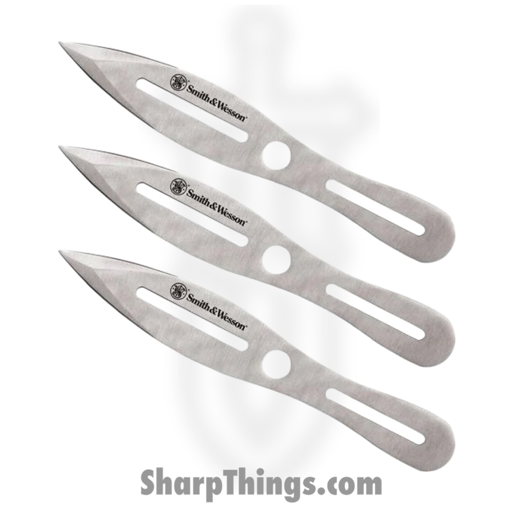 30f4eada-65a1-435e-9828-9725204d1a3b_SWTK10CP_1.jpg Smith & Wesson - SWTK10CP - 3 Piece Throwing Knife Set - Fixed Blade Knife - 2Cr13 Stainless Spear Point - Steel - Gray - Image 1