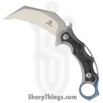 Defcon - TF31011 - Jungle - Fixed Blade Knife - D2 Satin Karambit - Titanium CF Inlay - Black Silver
