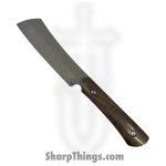 Something Obscene Co. - SO4 - Barbaro - Fixed Blade Knife - CPM MagnaCut Acid Etch Stonewash Sheepsfoot - Curly Maple - Brown
