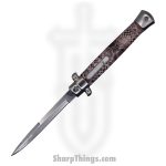 Steel River Knives - SBOTF9ITRS - Pezzo – 9” Italian Stiletto OTF Automatic Knife – 440 Bayonet - Rattlesnake