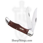 Case Cutlery - CA189 - Hunter - Folding Knife - Tru-Sharp Surgical Stainless Steel Mirror Polished Multi - Jigged Staminawood - Brown