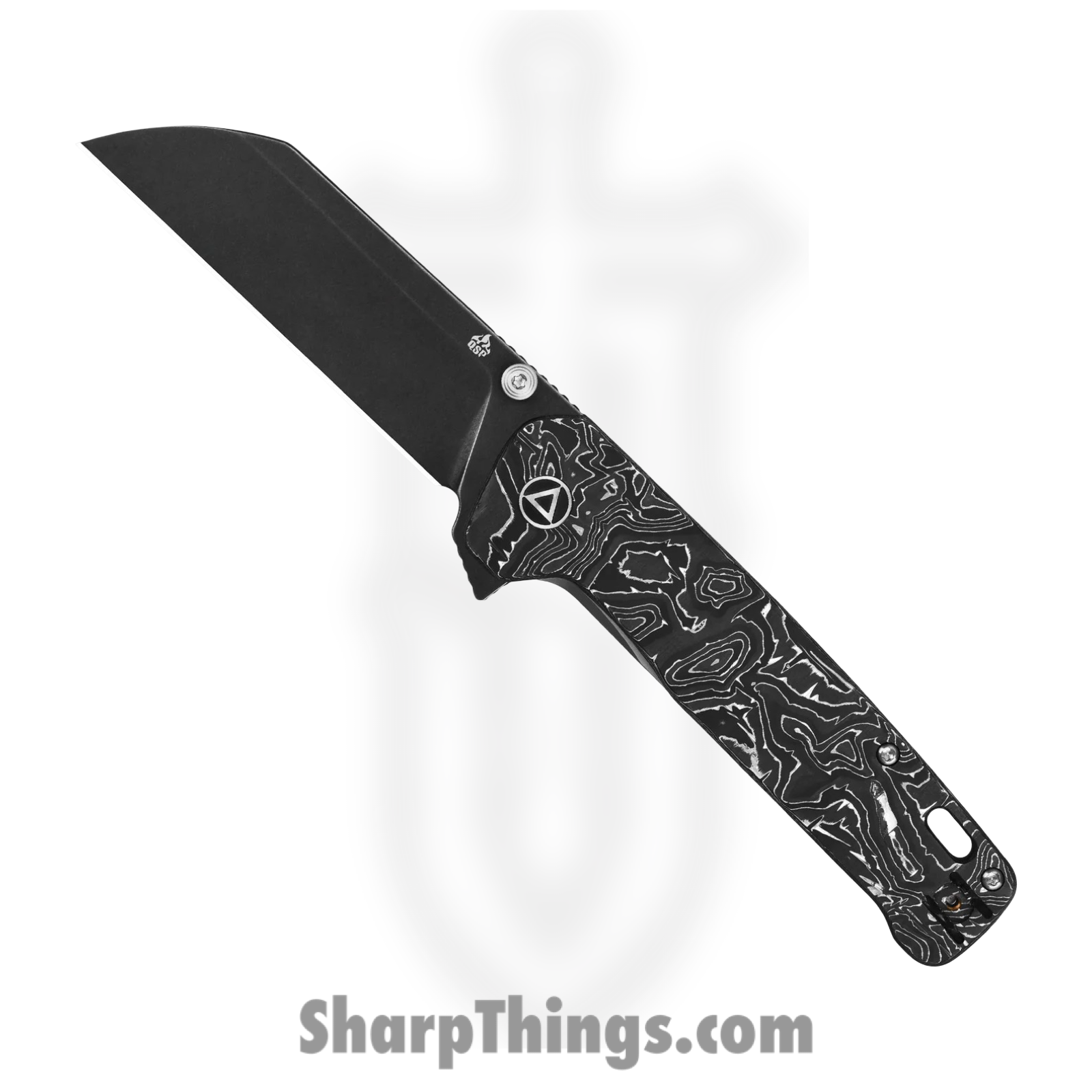 3239bd80-7df0-4884-b33f-ddd32c9064af_QS130XLD2_1.png QSP - QS130XLD2 - Penguin Plus - Folding Knife - CPM-20CV Coated Sheepsfoot - Titanium/CF - Black/Silver - Image 1