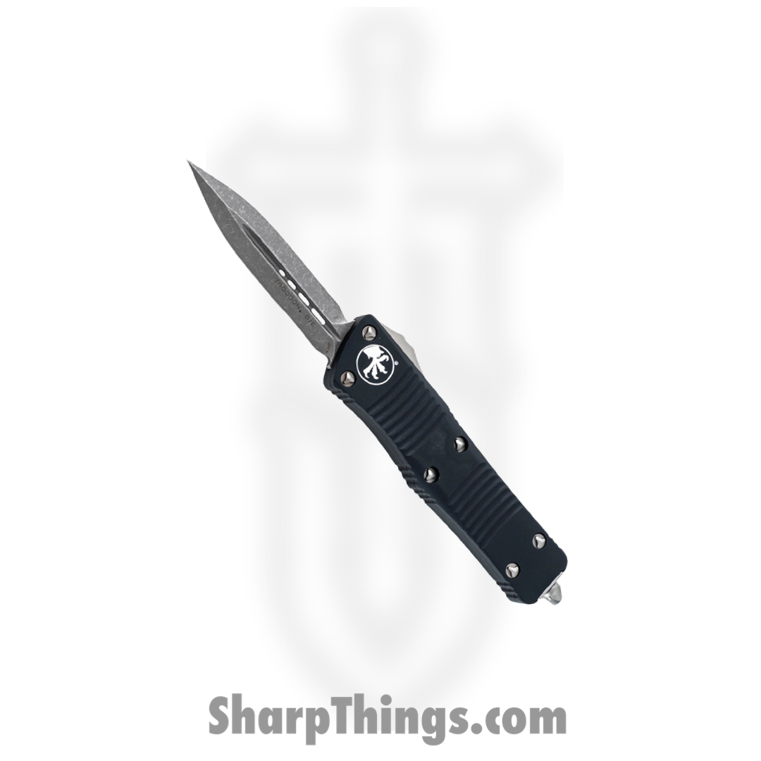 32764d47-57fb-4ac3-8b76-42264ef702f2_138-10AP_1.png Microtech - 138-10AP - Troodon - OTF Auto - Elmax, M390, 204P Apocalyptic Dagger - 6061-T6 Aluminum - Black - Image 1