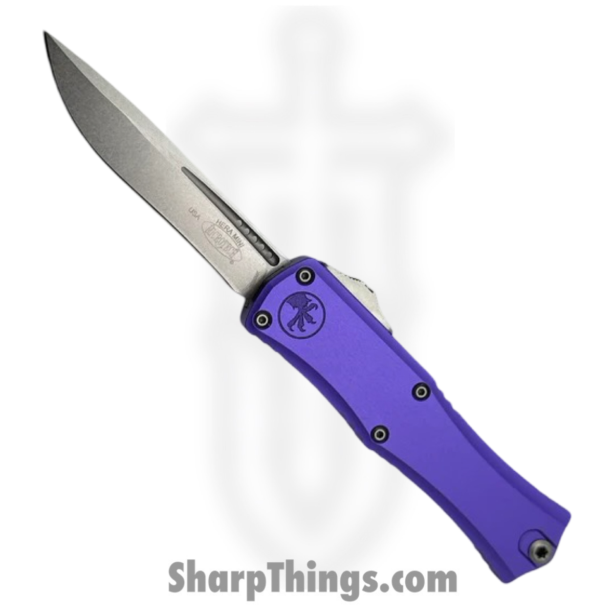 32abce06-82f6-4629-882f-b06883b9c9f6_1705M-10PU_1.jpg Microtech - 1705M-10PU - Mini Hera II - OTF Auto - M390MK Stonewash Recurve - 6061-T6 Aluminum - Purple - Image 1