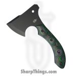 BucknBear - BNB10054AX - Tactical Army Hatchet - Fixed Blade Knife - D2 Coated - Burlwood - Black Green