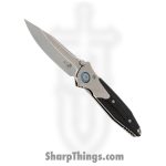 Microtech - 260M-7CFTI - Socom Bravo Mini S/E - Folding Knife - Bead Blasted Clip Point - Titanium with Carbon Fiber Scales - Stainless Blue
