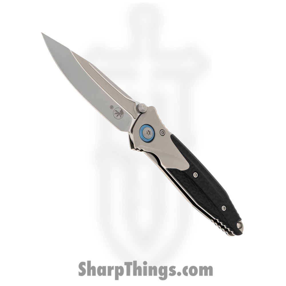 32d2ea2c-af66-442e-992d-cca05787b742_260M-7CFTI_1.jpg Microtech - 260M-7CFTI - Socom Bravo Mini S/E - Folding Knife - Bead Blasted Clip Point - Titanium with Carbon Fiber Scales - Stainless Blue - Image 1