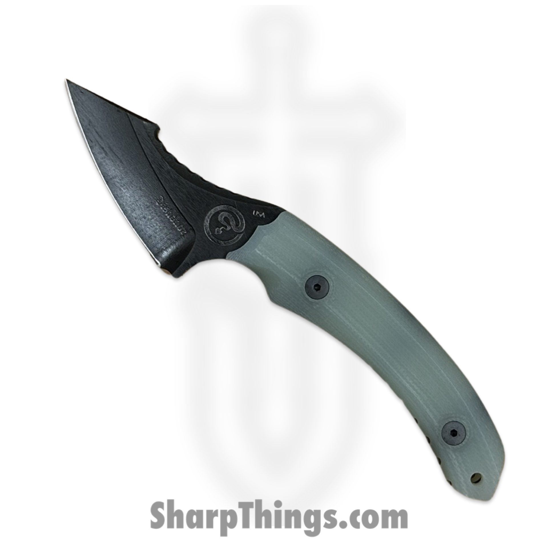 32ed4cfa-7683-455b-93aa-6e34af2307c1_DB-Nephrite-FB-Jade_1.jpg Dishonor Blades - DB-Nephrite-FB-Jade - Chimera Edc - Fixed Blade Knife - Uddeholm Rigor (A2) Flat Black Coated Mod. Wharncliffe - G10 - Jade - Image 1