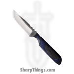 Anza Knives - AZMBBW - Mini Blade - Fixed Blade Knife - File Drop Point - Wood - Black Blue