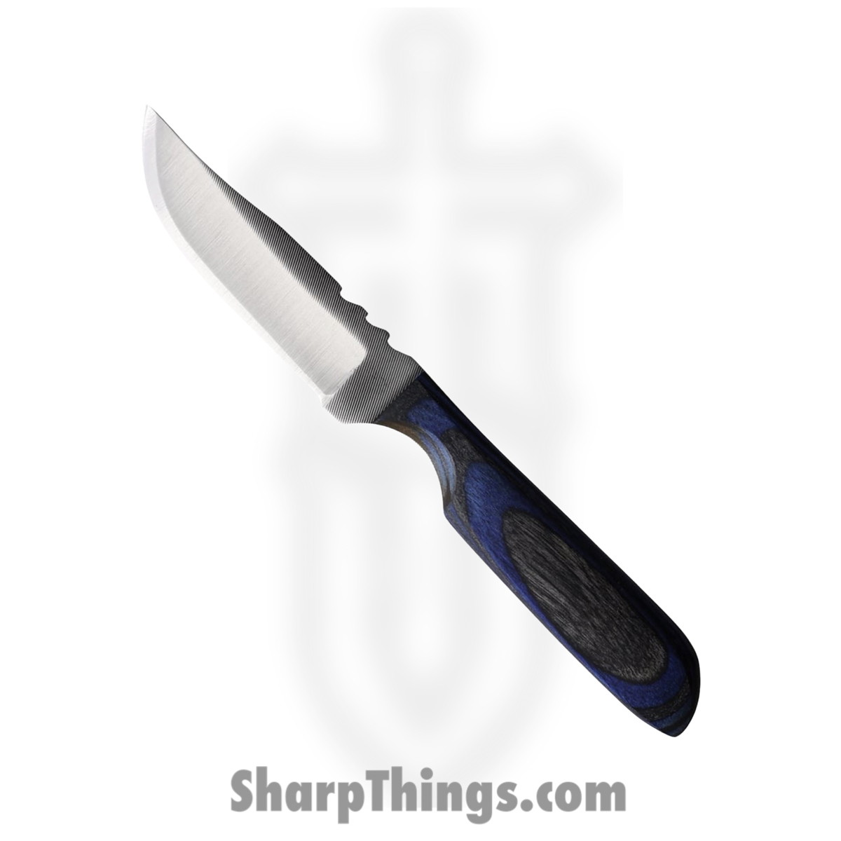 32f95aa7-1c68-40a2-81a0-dc2e10b5c88b_AZMBBW_1.jpg Anza Knives - AZMBBW - Mini Blade - Fixed Blade Knife - File Drop Point - Wood - Black Blue - Image 1