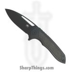 Hwzbben Knives - HWZ-B8 - Ragna - Folding Knife - M390 Coated Drop Point - TA5 Titanium Carbon Fiber Inlay - Black Blue