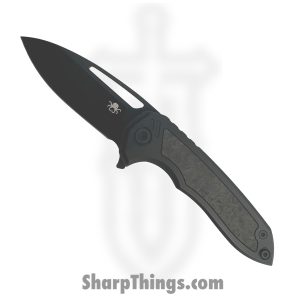 Hwzbben Knives - HWZ-B8 - Ragna - Folding Knife - M390 Coated Drop Point - TA5 Titanium Carbon Fiber Inlay - Black Blue