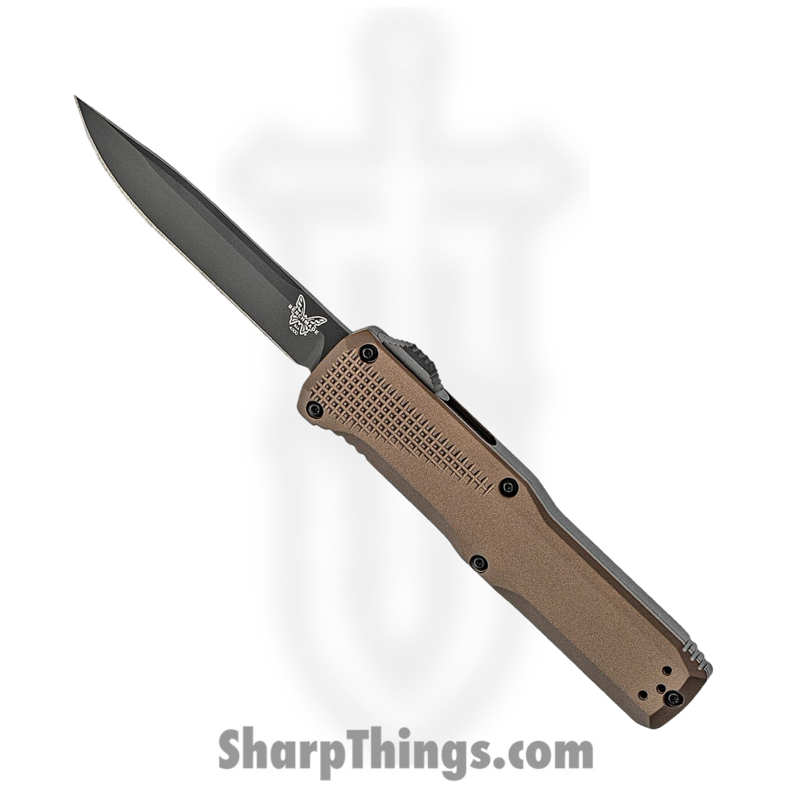 33248360-09e0-458c-a94b-712b64643bd3_4600DLC-1_1.png Benchmade - 4600DLC-1 - Phaeton - OTF Auto - S30V Coated Drop Point - 6061-T6 Aluminum - Brown - Image 1