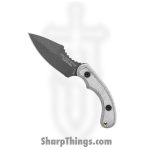 Tops - TPFELS01 - Felony Stop Tactical - Fixed Blade Knife - 1095 Tactical Gray Drop Point - Linen Micarta - Black