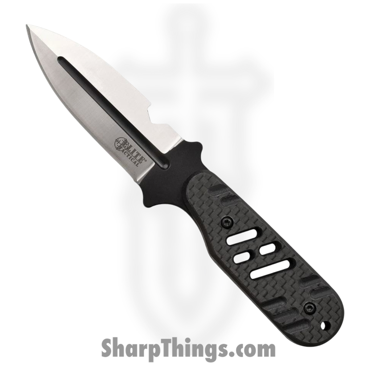 337c094c-4d16-4a64-9a21-f5992d56b065_ETFIX008_1.jpg Elite Tactical - ETFIX008 - The Minion - Fixed Blade Knife - D2 Satin Dagger - G10 CF Onlay - Black - Image 1