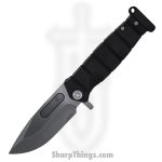 Medford Knife - MK204MTQ-30PV-T3C3-P3 - USMC Fighter Flipper Knife - MagnaCut Tumbled PVD with Silver Pin Handles - Black