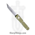 Microtech - 123-10APOD - Ultratech - OTF Auto - Elmax, M390, 204P Apocalyptic Tanto - 6061-T6 Aluminum - OD Green