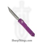 Microtech - 123-10VI - Ultratech - OTF Auto - Elmax, M390, 204P Stonewash Tanto - 6061-T6 Aluminum - Violet