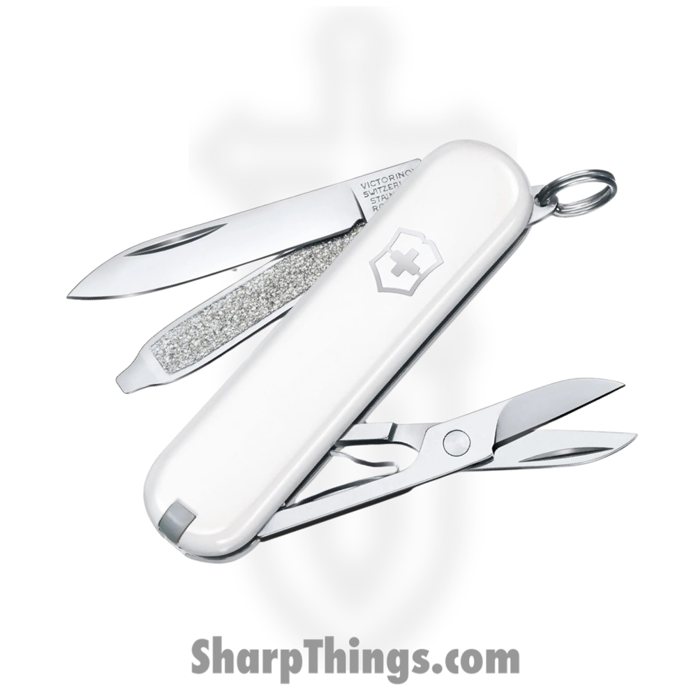 34f7b26b-4435-40a2-a21b-a74e65f1a11f_VN062237X7_1.jpg Victorinox - VN062237X7 - Swiss Army Classic SD 7 Function Multi-Tool - Folding Knife - Stainless Polished - ABS - White - Image 1