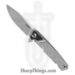 Ruike - RKEP875SZ - P875-SZ Beta Plus - Folding Knife - 14C28N Satin Drop Point - 420 SS G10 CF - Silver Black