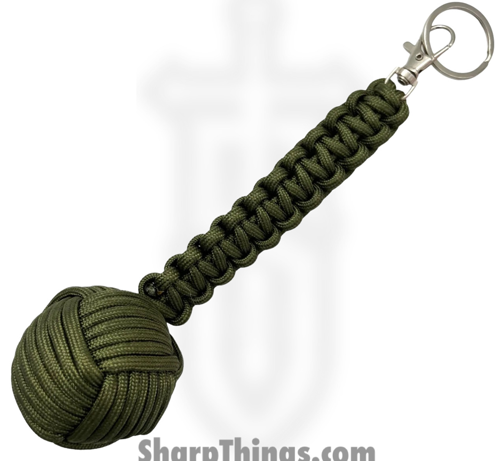 35171d28-9d9a-491d-9f24-167074178906_6552-GN_1.jpg GS Knife Co. - 6552-GN - Mega Monkey Fist - 9.2oz Solid Steel Ball - Paracord - Green - Image 1
