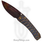 Medford Knife - MK033SVD-37A2-T1C1-Q4 - Midi Marauder Vulcan Drop Point Folding Knife - S35VN - Blue "Predator"