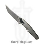Poikilo Blade - PBRS2 - Rhino S2 - Folding Knife - Bohler M398 Pearlescent Stonewash Tanto - Titanium - Natural