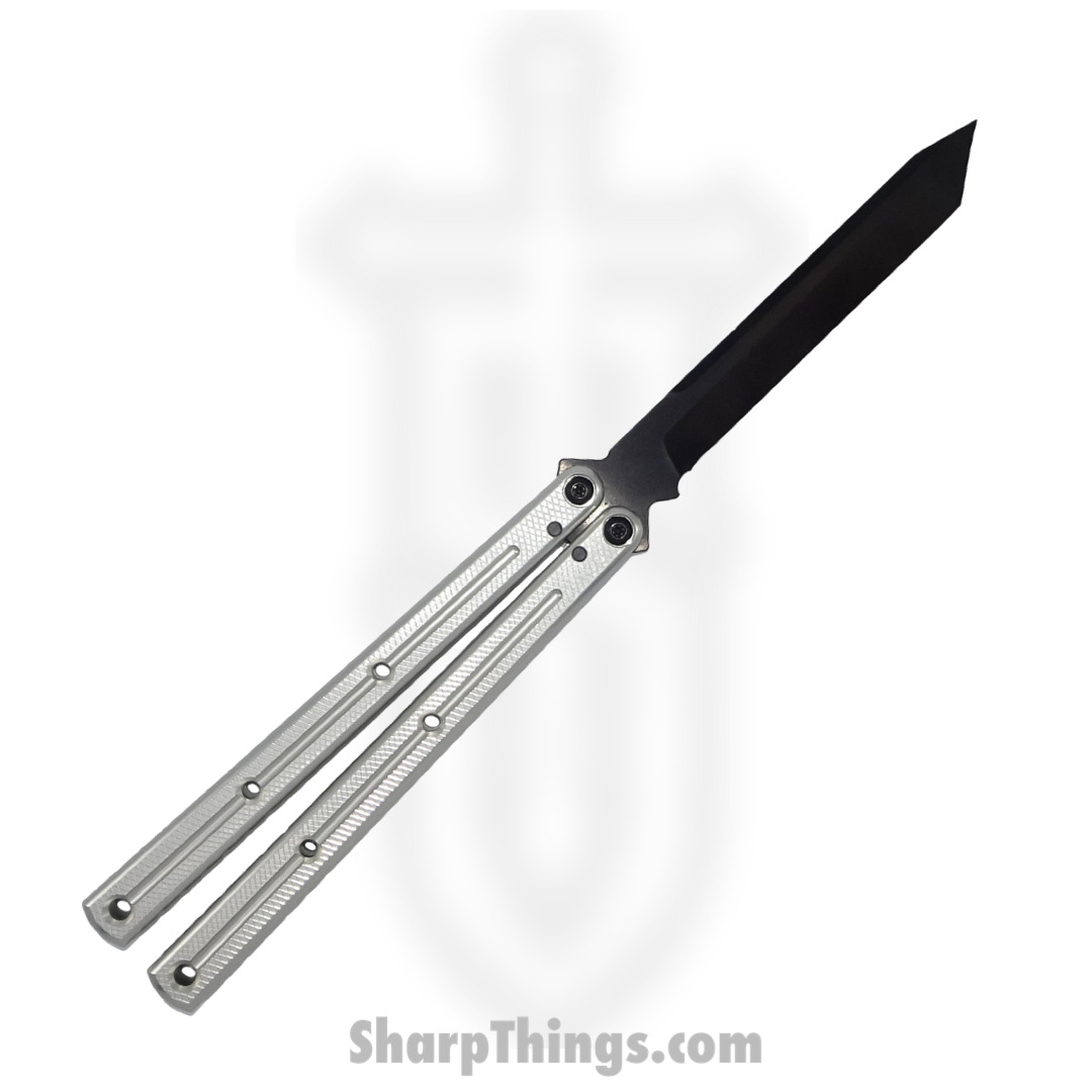 35ab40f9-d813-4a87-9239-73906b977c0a_Krake-Raken-V2.5SL_1.jpg Squid Industries - Krake Raken V2.5 - Balisong Knife - Inked Tanto - Silver - Image 1