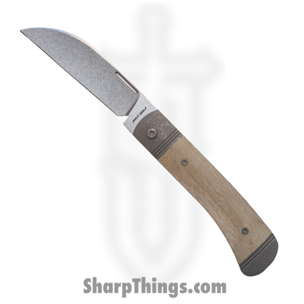 360e63d2-a003-4af8-be41-c5a839b4db59_DIAMO-01-LIN-MIC-GRN_1.jpg Jack Wolf Knives - DIAMO-01-LIN-MIC-GRN - Diamondback Jack - Folding Knife - S90V Stonewash Sheepsfoot - Linen Micarta - Green - Image 1