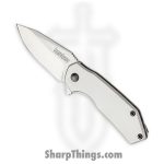 Kershaw - 1375 - Valve - Folding Knife - 4Cr14 Stonewash Drop Point - Bead Blasted Stainless Steel - Silver