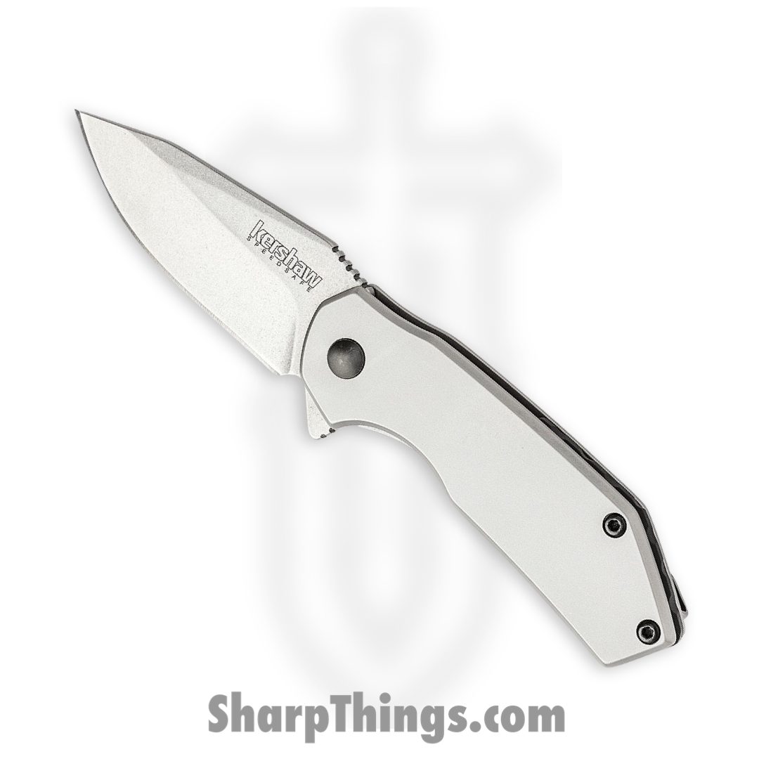 363969ea-2fe7-4a27-81fd-b841a92c7236_1375_1.jpg Kershaw - 1375 - Valve - Folding Knife - 4Cr14 Stonewash Drop Point - Bead Blasted Stainless Steel - Silver - Image 1